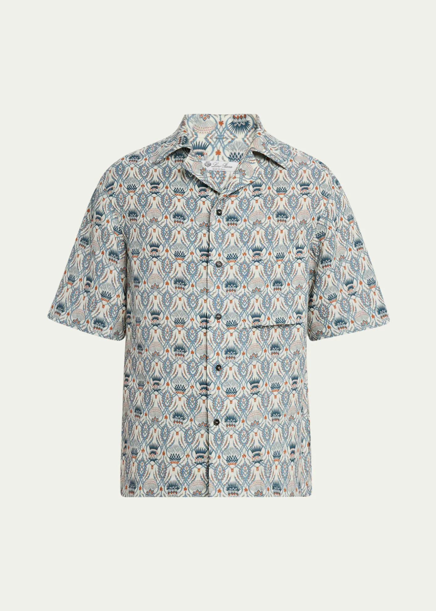Loro PianaMen's Federico Linen Camp Shirt