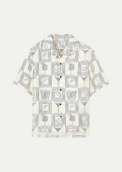 Loro PianaMen's Federico Twill Short-Sleeve Shirt