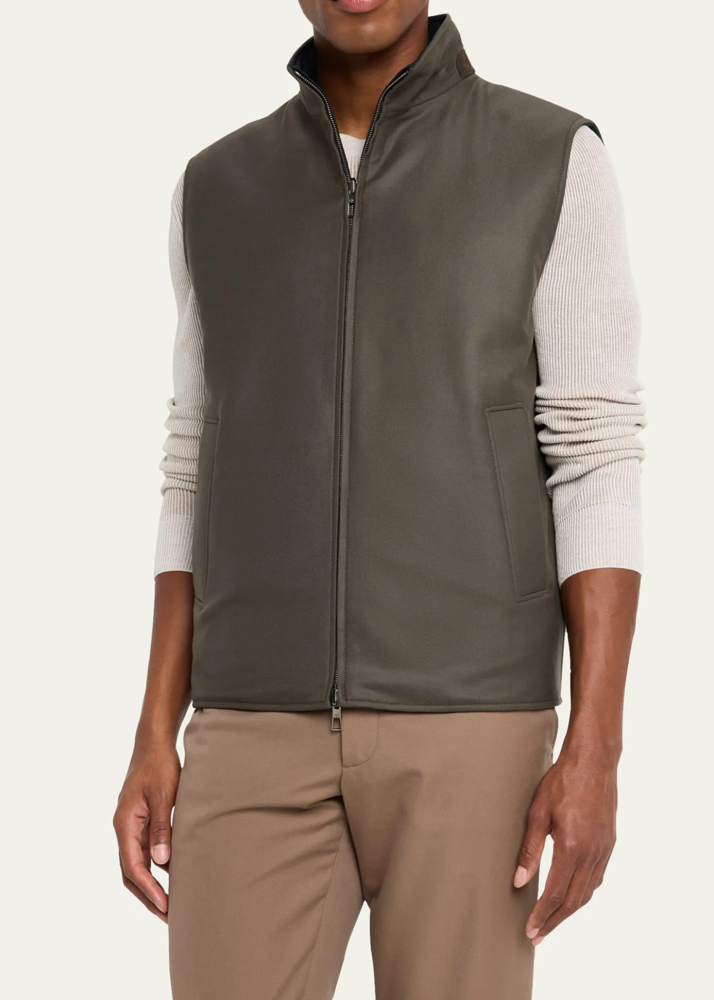 Loro PianaMen's Grian Gifts of Kings Reversible Full-Zip Vest