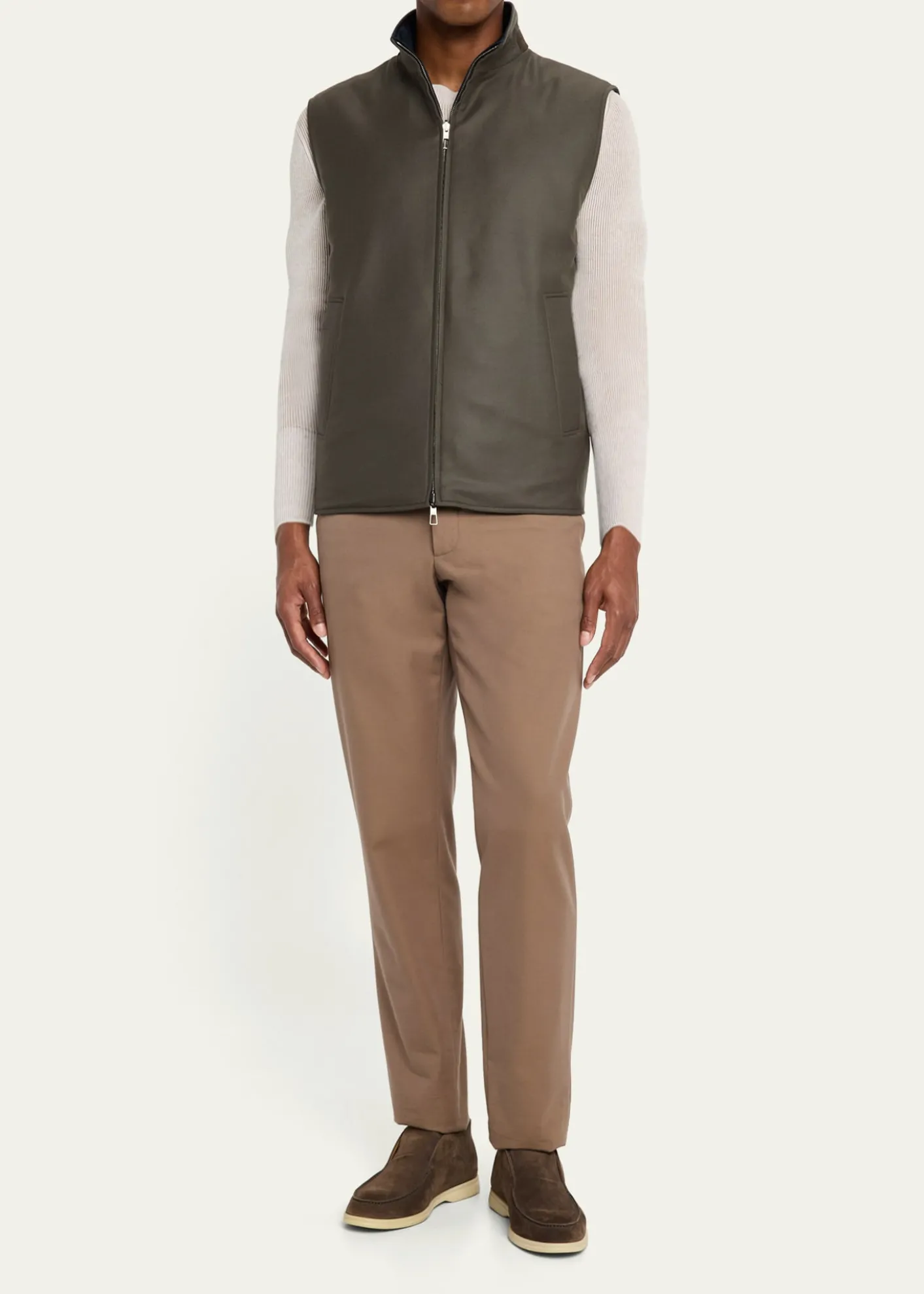 Loro PianaMen's Grian Gifts of Kings Reversible Full-Zip Vest