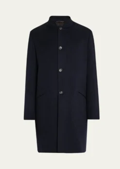 Loro PianaMen's Javier Double Knit Cashmere Rain Overcoat