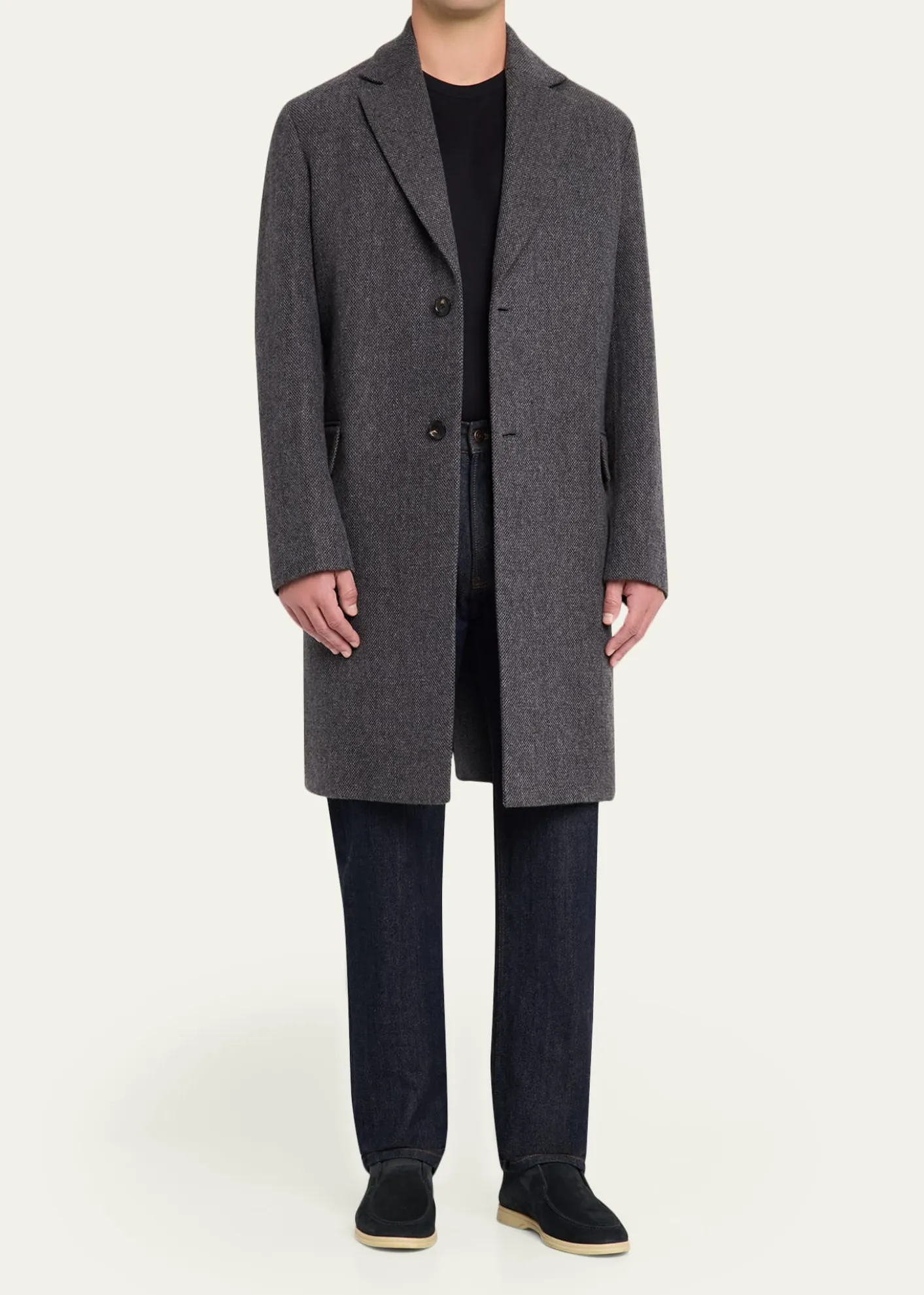 Loro PianaMen's John Cashmere and Linen Single-Breasted Overcoat