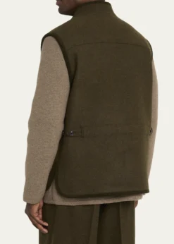 Loro PianaMen's Kelvin Wool and Cashmere Snap-Front Vest