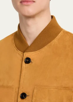 Loro PianaMen's Kiku Suede Bomber Jacket