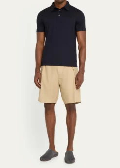 Loro PianaMen's Kim Wool Jersey Polo Shirt