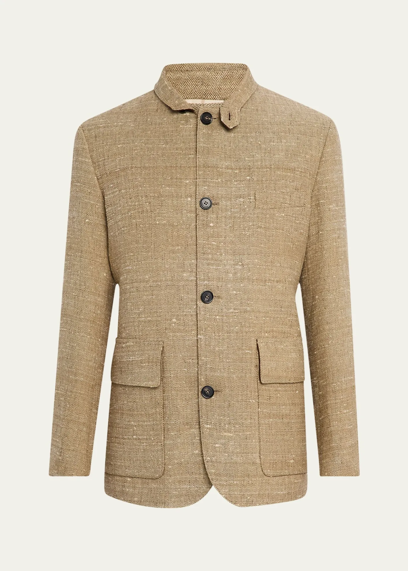 Loro PianaMen's Linen and Silk Roadster Single-Breasted Jacket