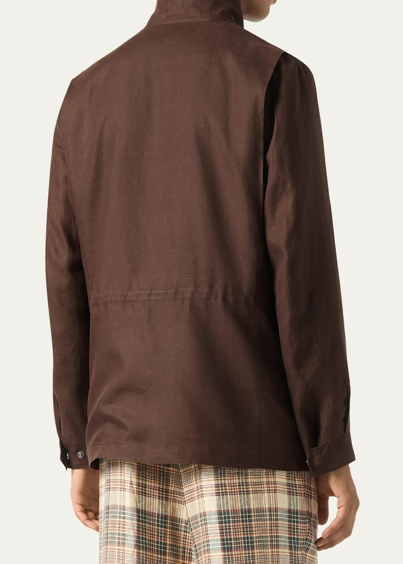 Loro PianaMen's Linen Traveller Full-Zip Field Jacket