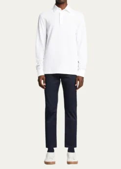 Loro PianaMen's Long-Sleeve Pique Polo Shirt
