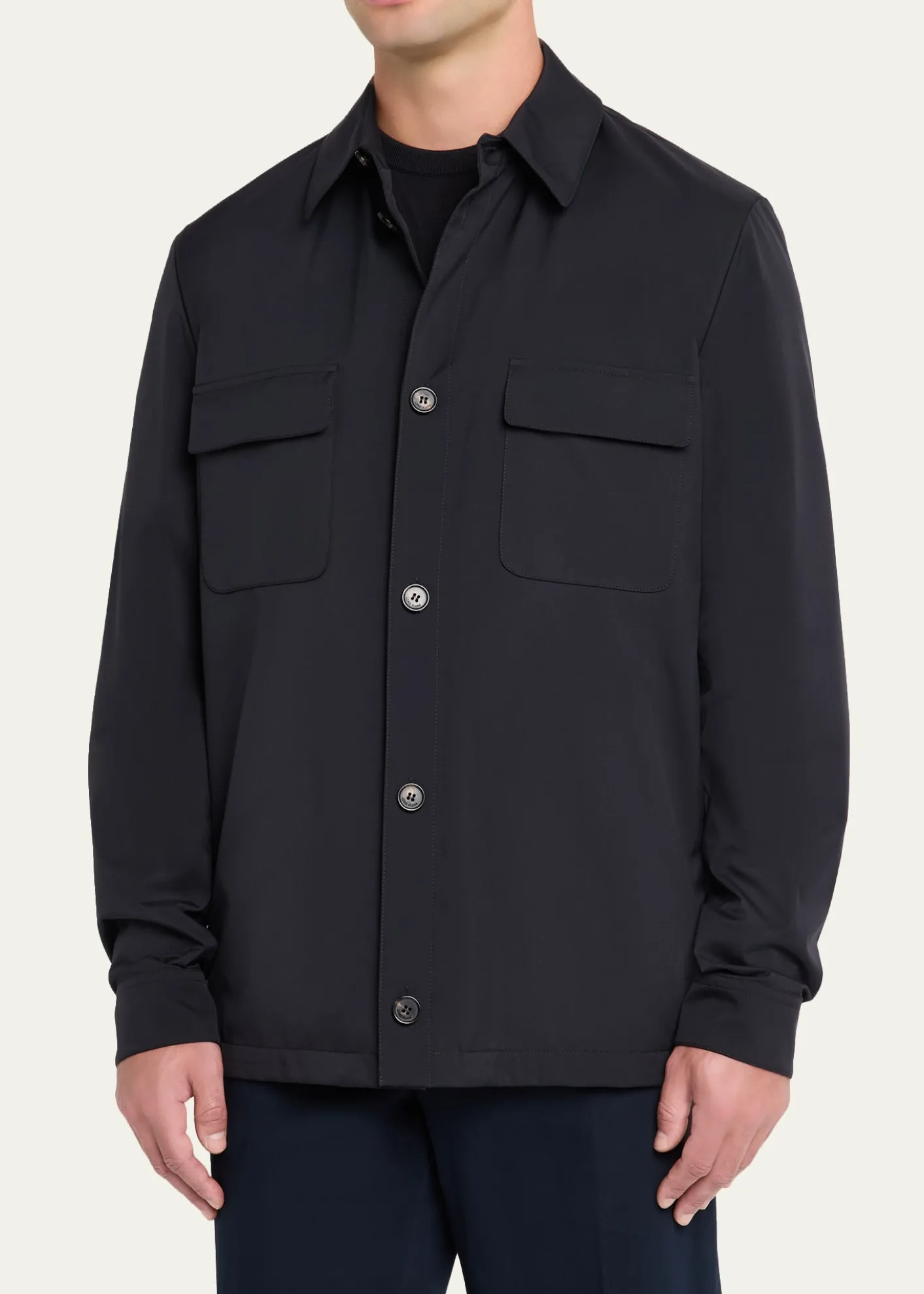 Loro PianaMen's Microfiber Water-Repellent Overshirt