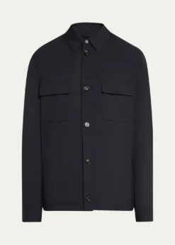 Loro PianaMen's Microfiber Water-Repellent Overshirt