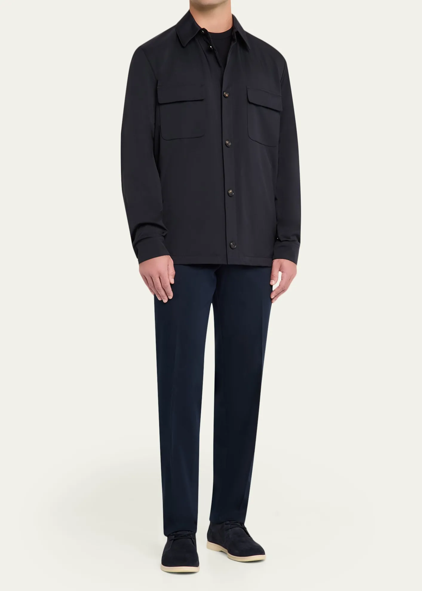 Loro PianaMen's Microfiber Water-Repellent Overshirt