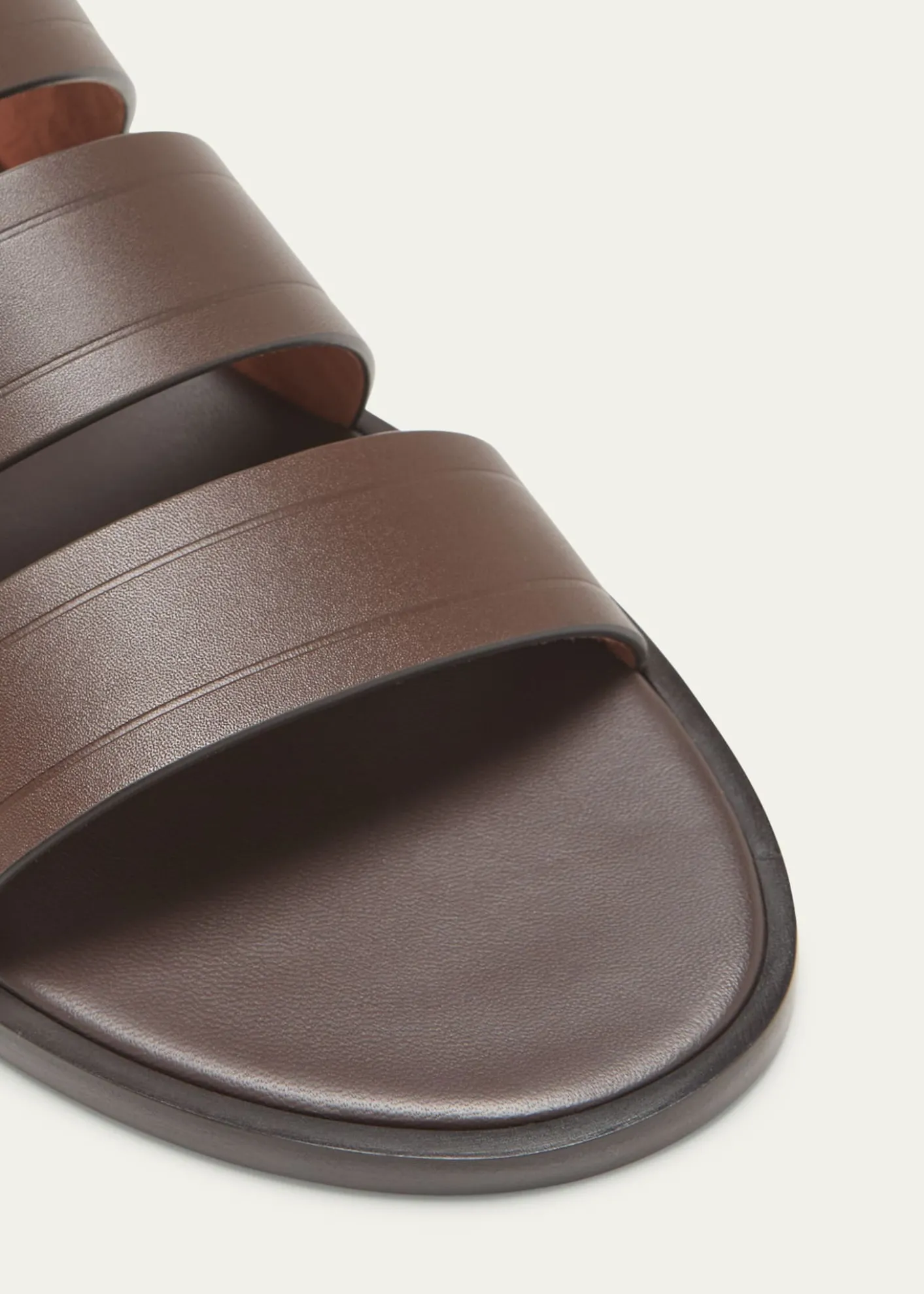 Loro PianaMen's Naha Seawalk Leather Slide Sandals