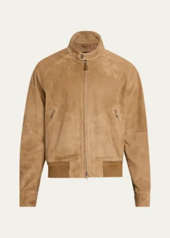 Loro PianaMen's Novak Suede Bomber Jacket