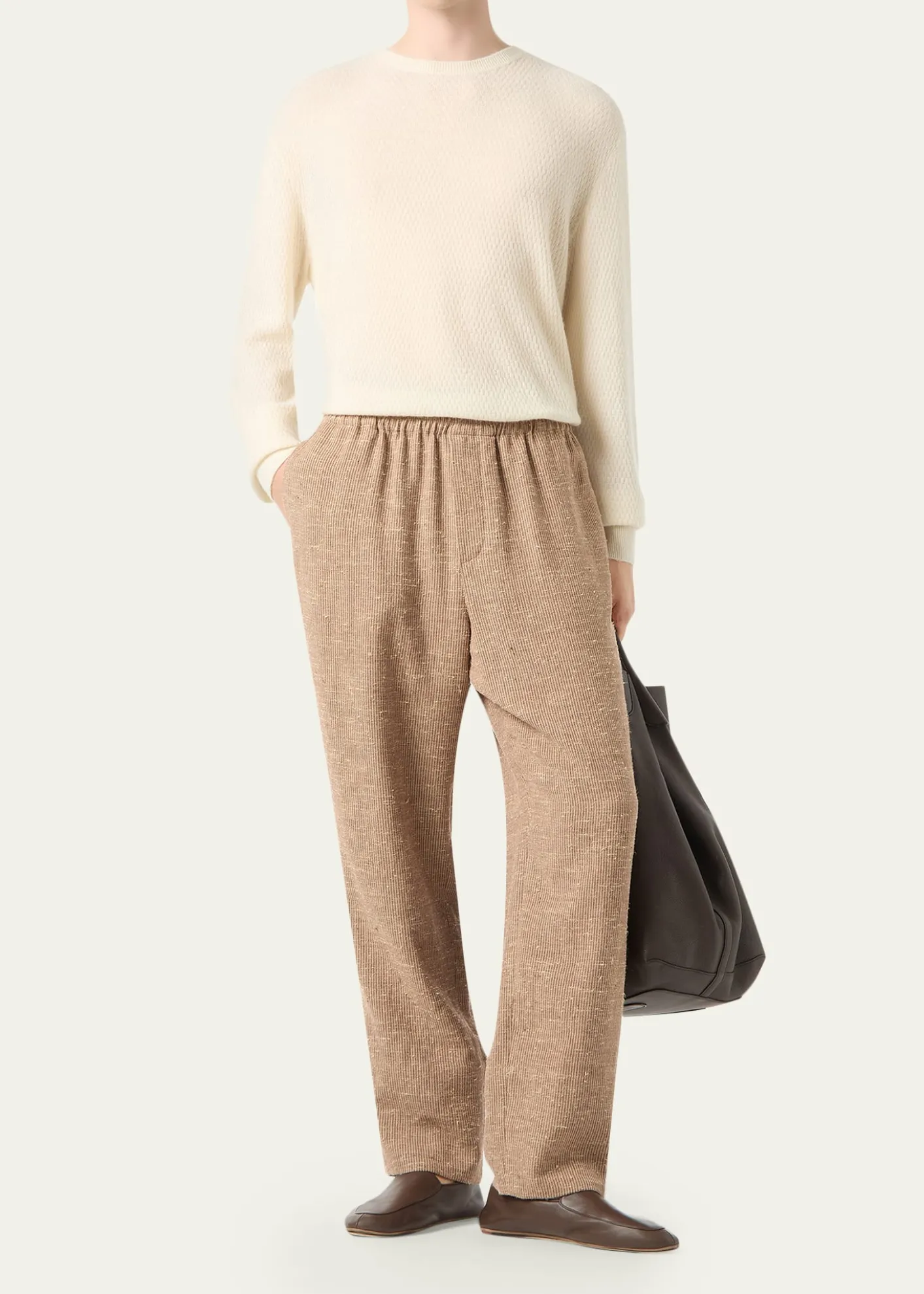 Loro PianaMen's Orlando Linen and Silk Stretch Trousers