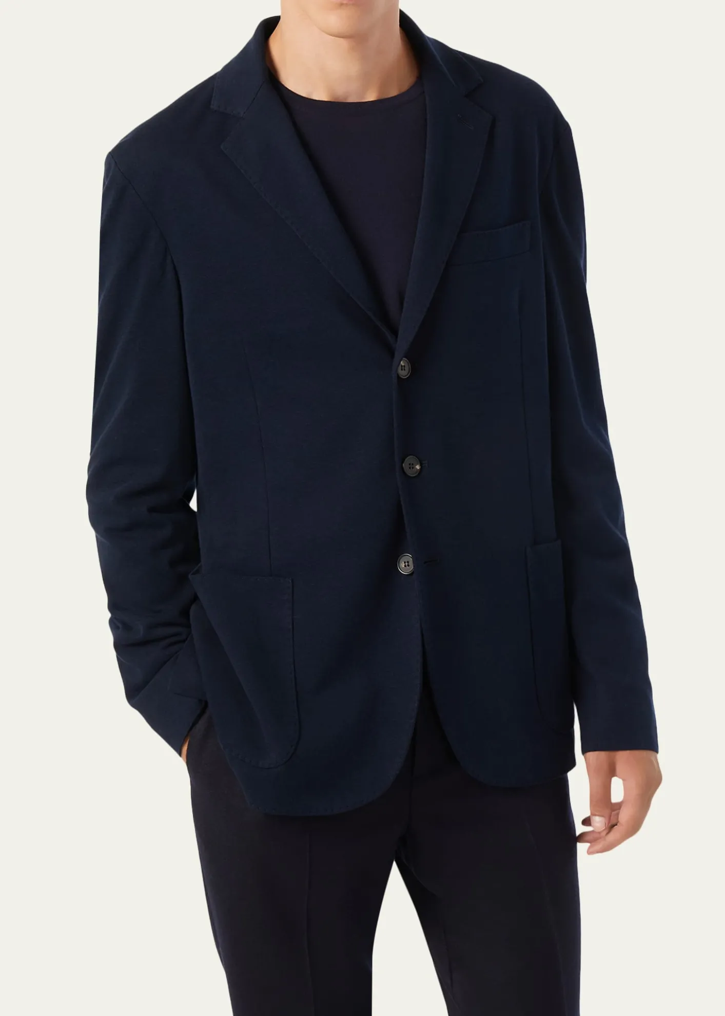 Loro PianaMen's Pique Single-Breasted Sweater Jacket
