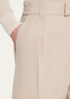 Loro PianaMen's Reinga Linen Pleated Bermuda Shorts