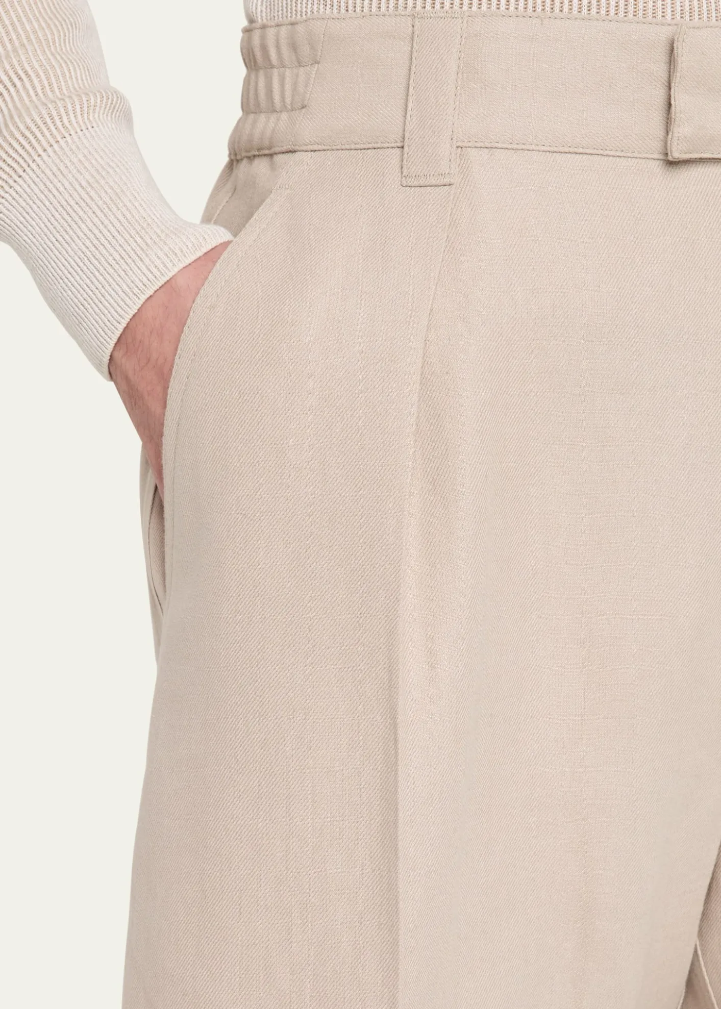 Loro PianaMen's Reinga Linen Pleated Bermuda Shorts