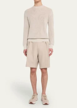 Loro PianaMen's Reinga Linen Pleated Bermuda Shorts