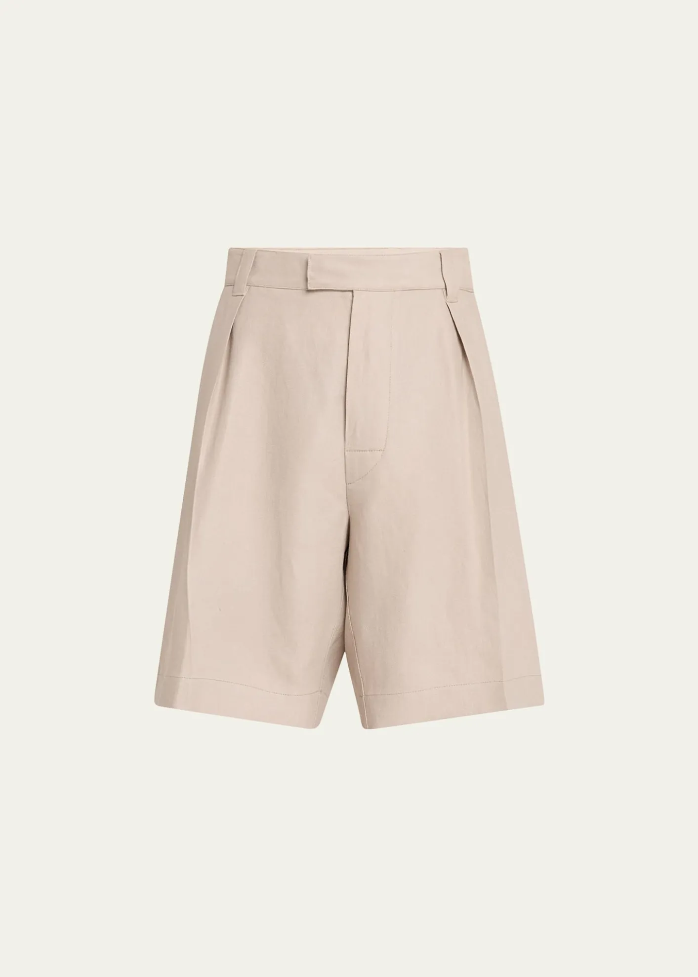 Loro PianaMen's Reinga Linen Pleated Bermuda Shorts