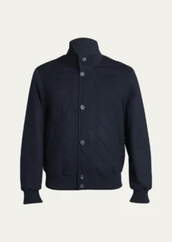 Loro PianaMen's Reversible Quilted Cashmere Bomber Jacket
