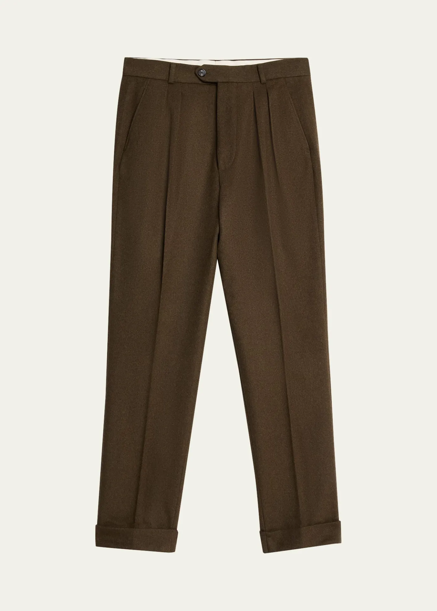 Loro PianaMen's Stafford Virgin Wool and Cashmere Pleated Pants
