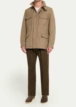 Loro PianaMen's Stafford Virgin Wool and Cashmere Pleated Pants