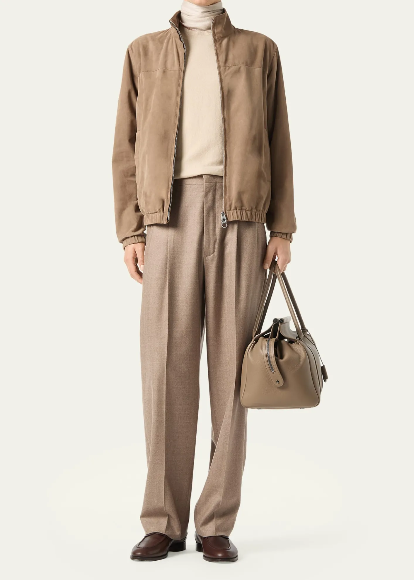 Loro PianaMen's Suede Bomber Jacket