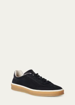 Loro PianaMen's Tennis Walk Suede T-Toe Low-Top Sneakers