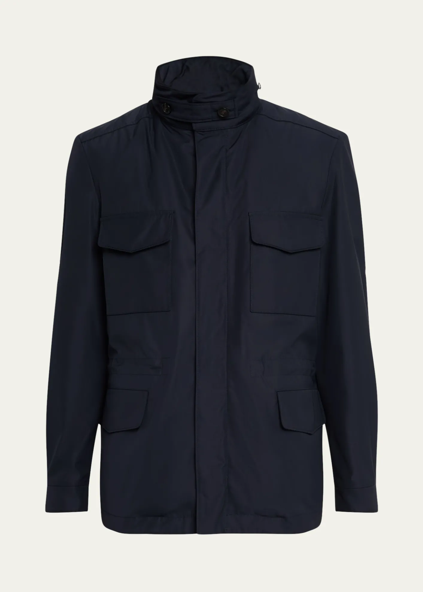 Loro PianaMen's Traveler Field Jacket with Stowaway Hood