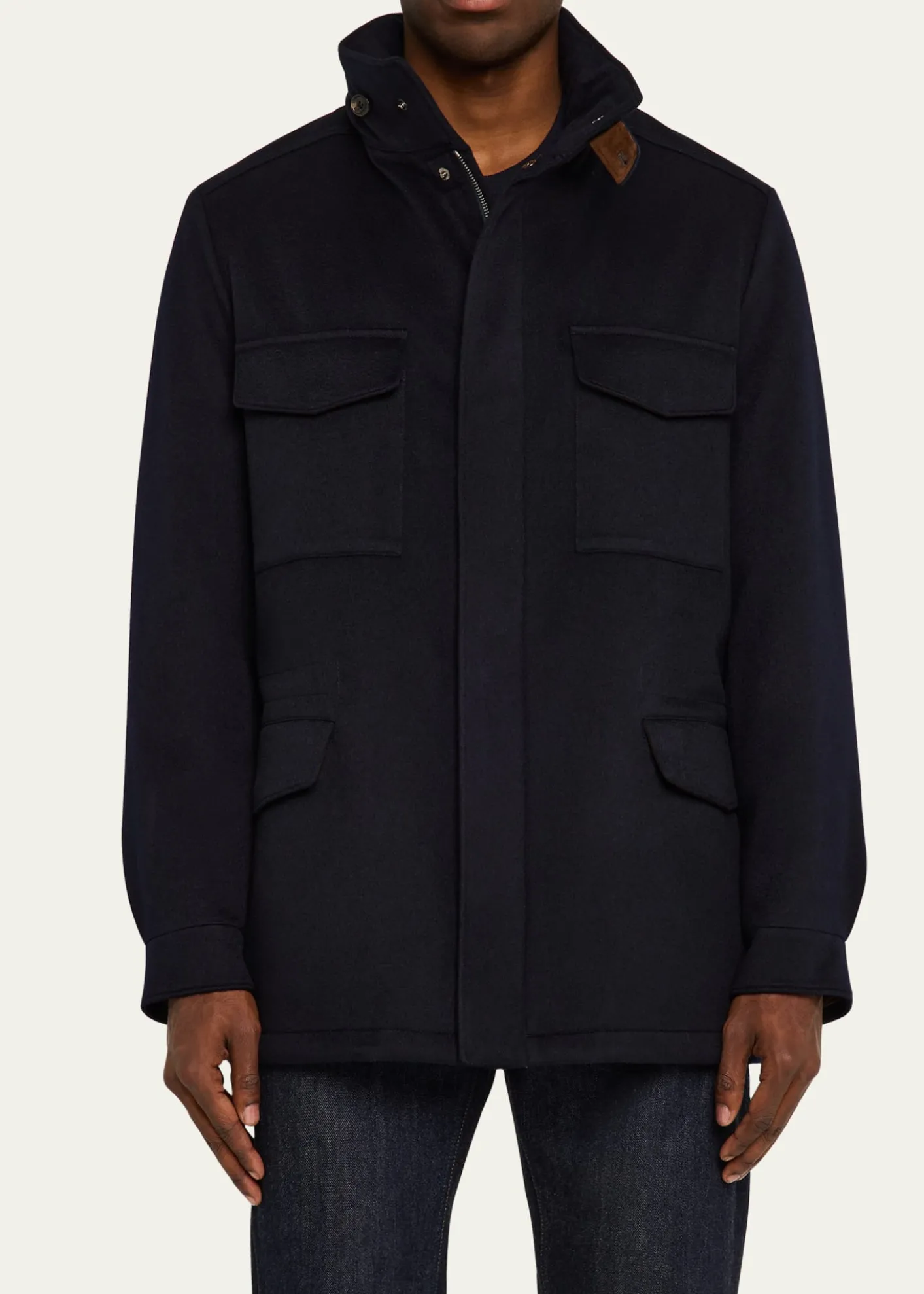Loro PianaMen's Traveller Cashmere Full-Zip Field Jacket