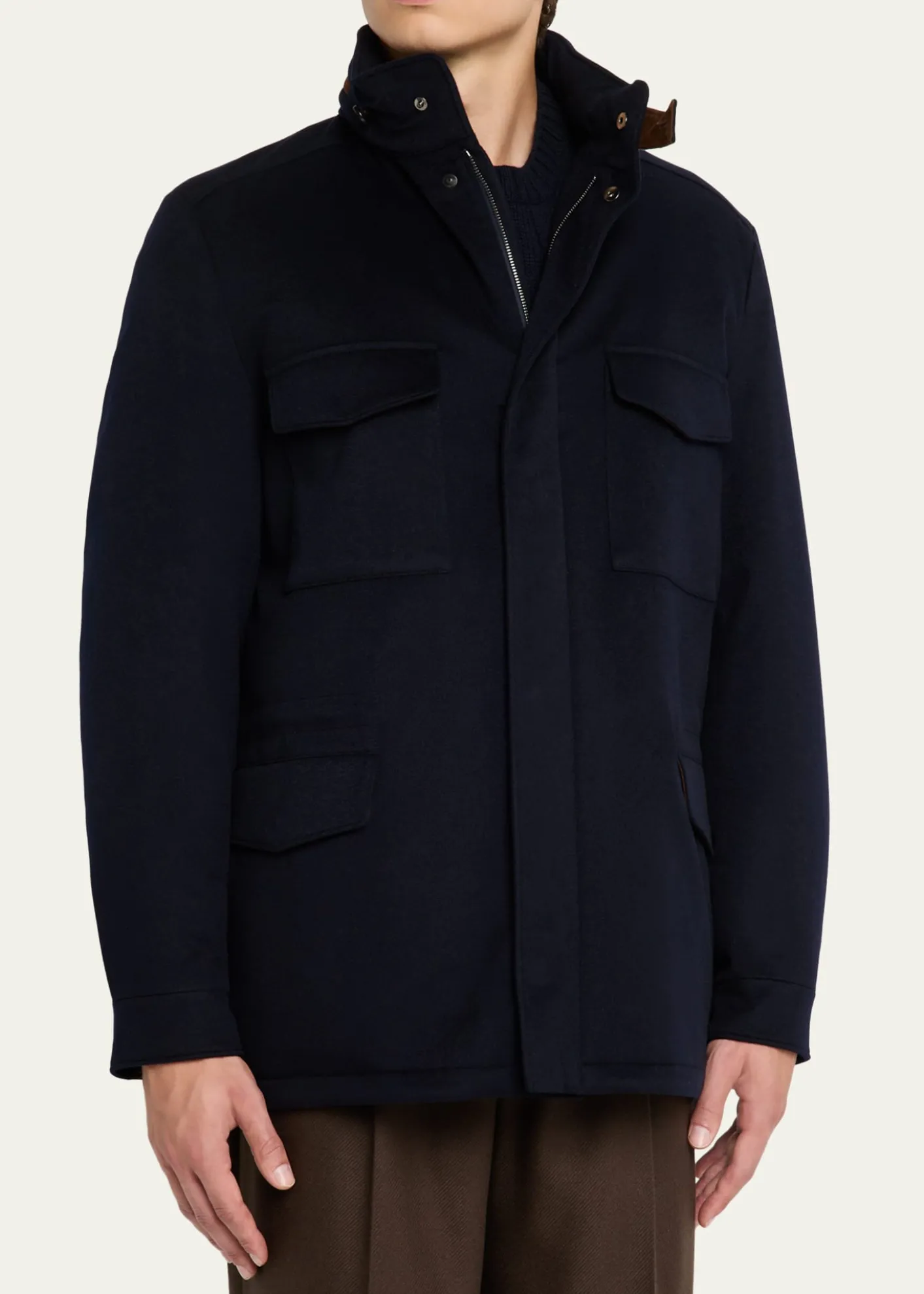 Loro PianaMen's Traveller Water-Resistant Cashmere Field Jacket