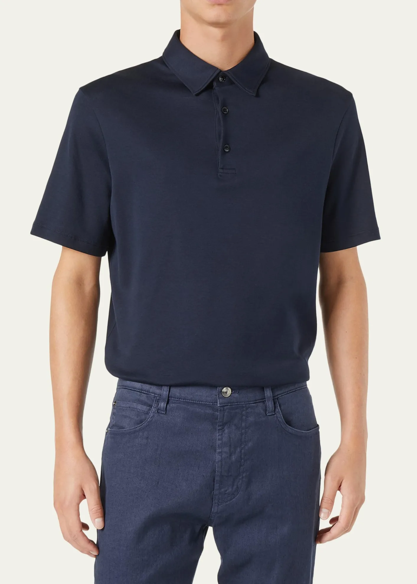 Loro PianaMen's Tremezzo Sea Island Cotton Polo Shirt