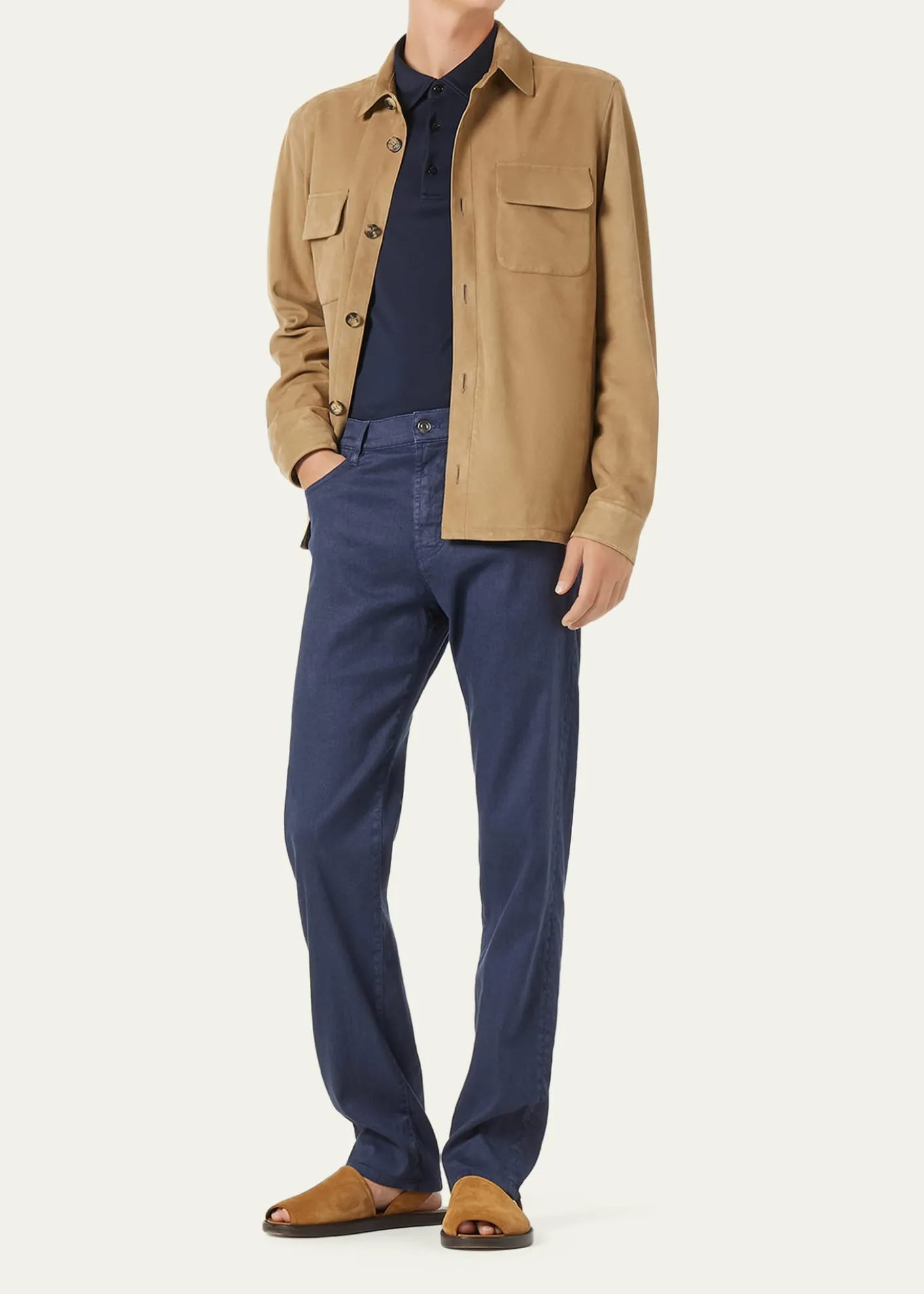 Loro PianaMen's Tremezzo Sea Island Cotton Polo Shirt