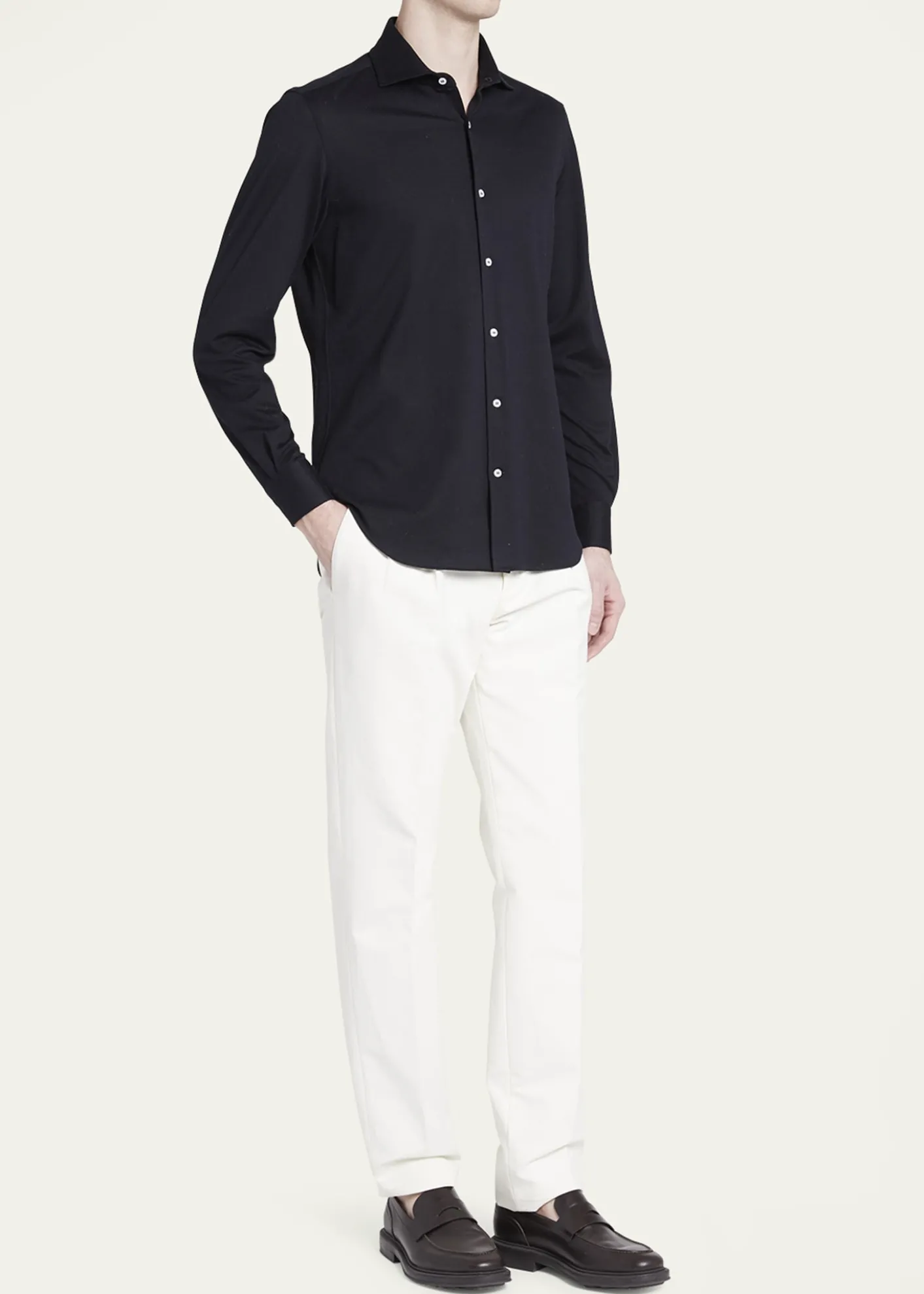 Loro PianaMen's Woven Cotton Oxford Sport Shirt