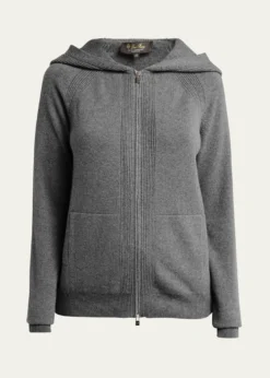 Loro PianaMerano Cashmere Zip-Front Hoodie Sweater