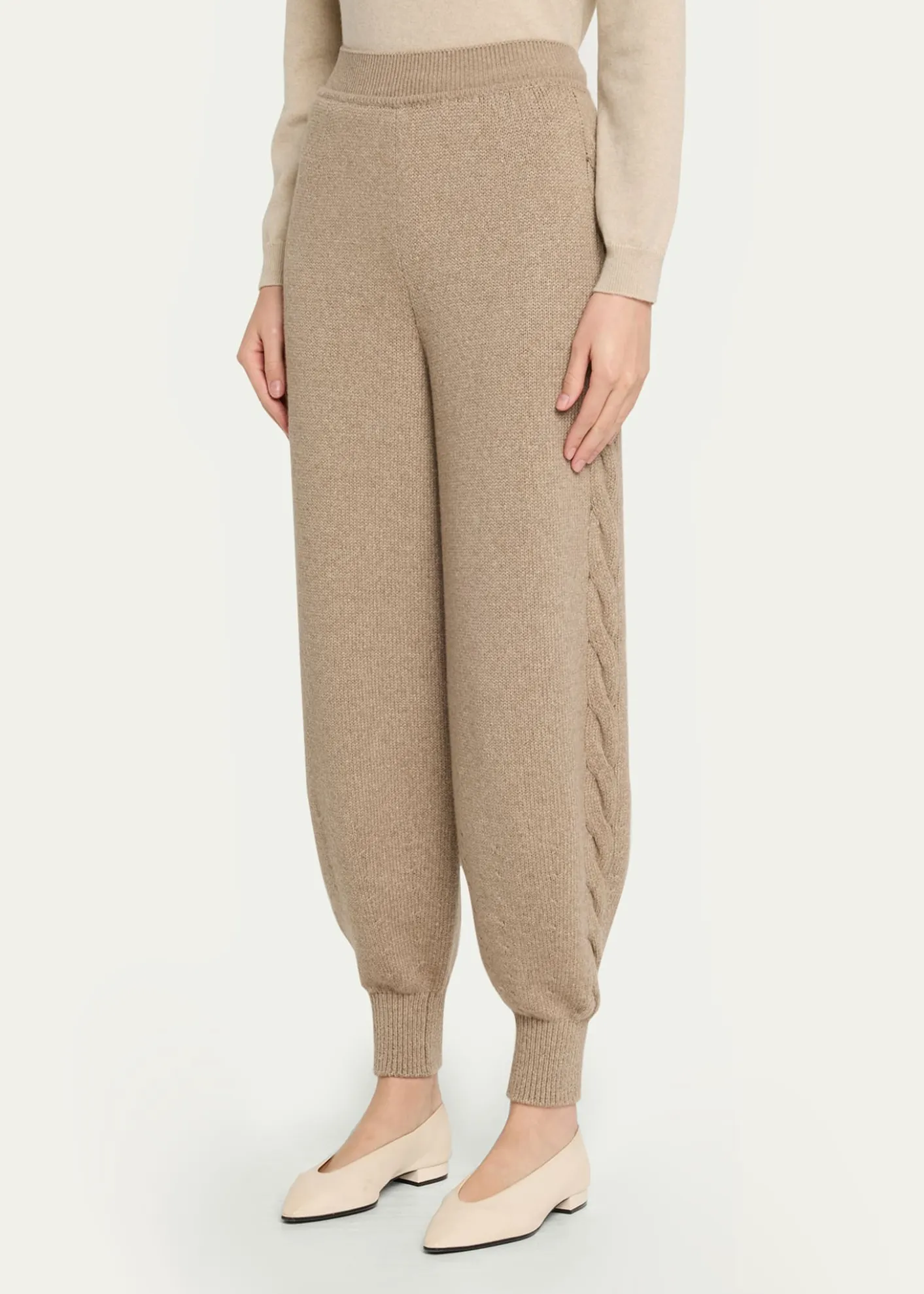 Loro PianaNapier Firefly Cable-Knit Cashmere Joggers