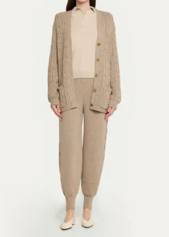 Loro PianaNapier Firefly Cable-Knit Cashmere Joggers