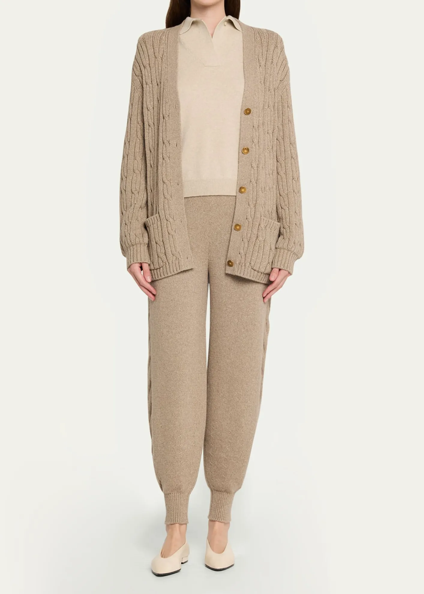 Loro PianaNapier Firefly Cable-Knit Cashmere Joggers
