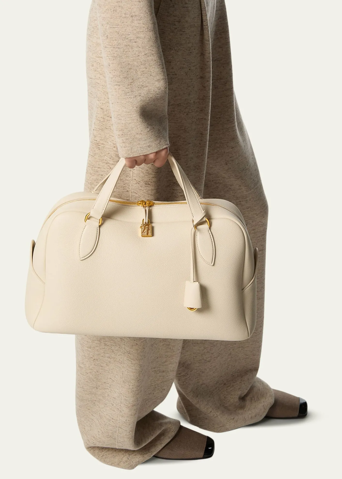 Loro PianaNeedle Medium Leather Top-Handle Bag