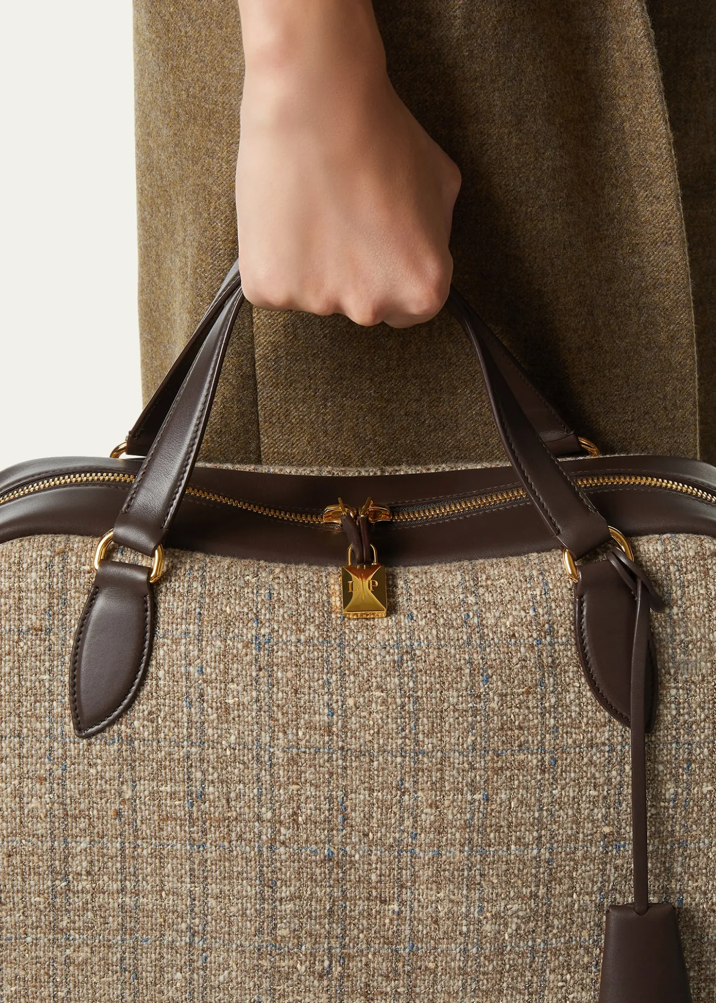 Loro PianaNeedle Medium Tweed Top-Handle Bag