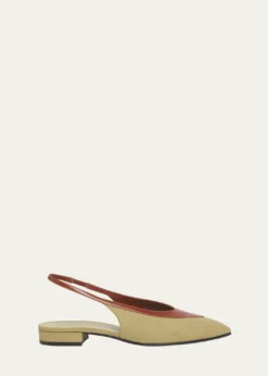 Loro PianaRebecca Bicolor Slingback Ballerina Flats