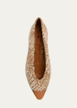 Loro PianaRebecca Tweed Cap-Toe Ballerina Flats
