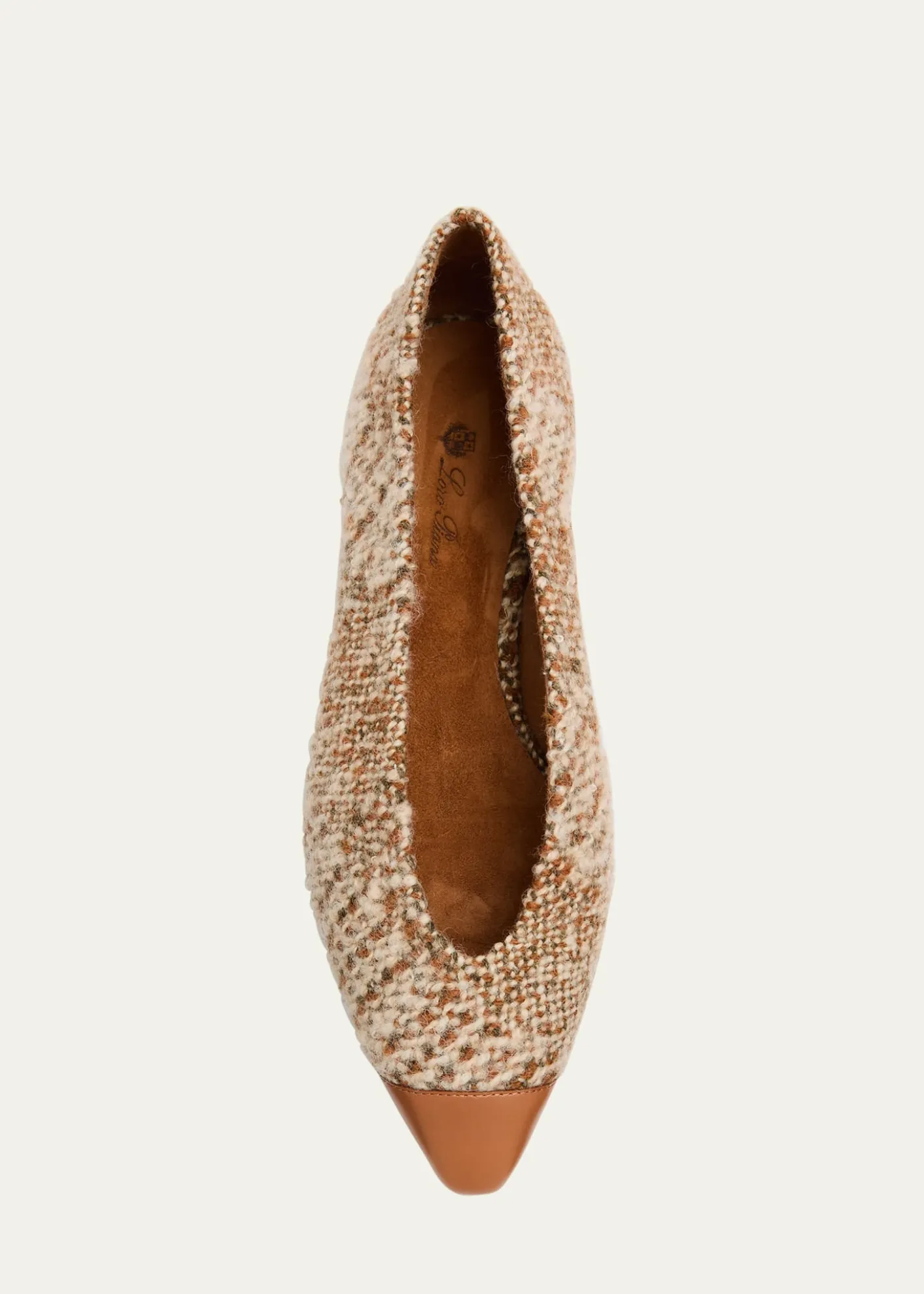 Loro PianaRebecca Tweed Cap-Toe Ballerina Flats