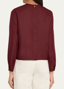 Loro PianaRossana Pleated Light Shantung Silk Shirt