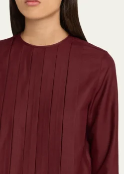 Loro PianaRossana Pleated Light Shantung Silk Shirt