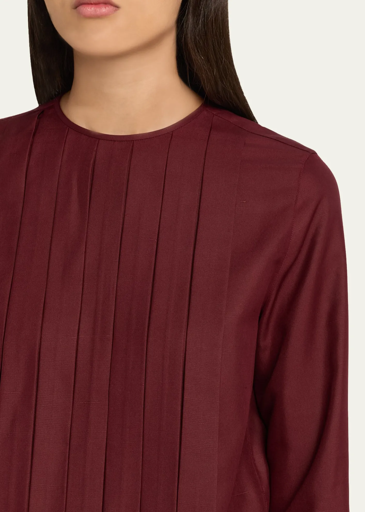Loro PianaRossana Pleated Light Shantung Silk Shirt