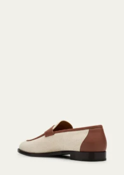 Loro PianaSergio Natural Leather-Trim Loafers