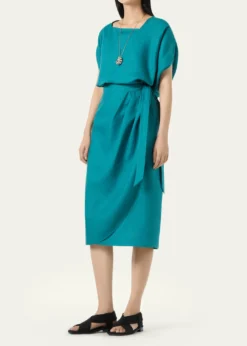 Loro PianaShelby Linen Wrap Midi Skirt
