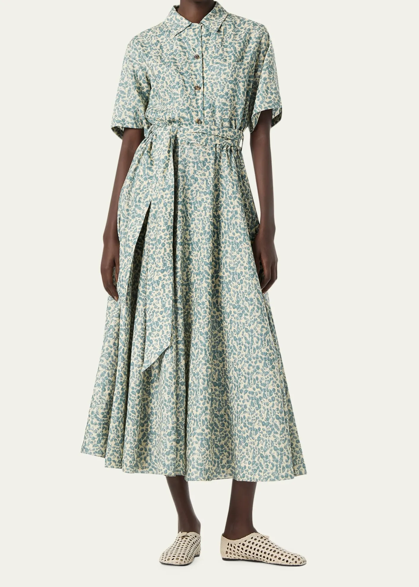 Loro PianaShelly Floral-Print Linen Shirtdress