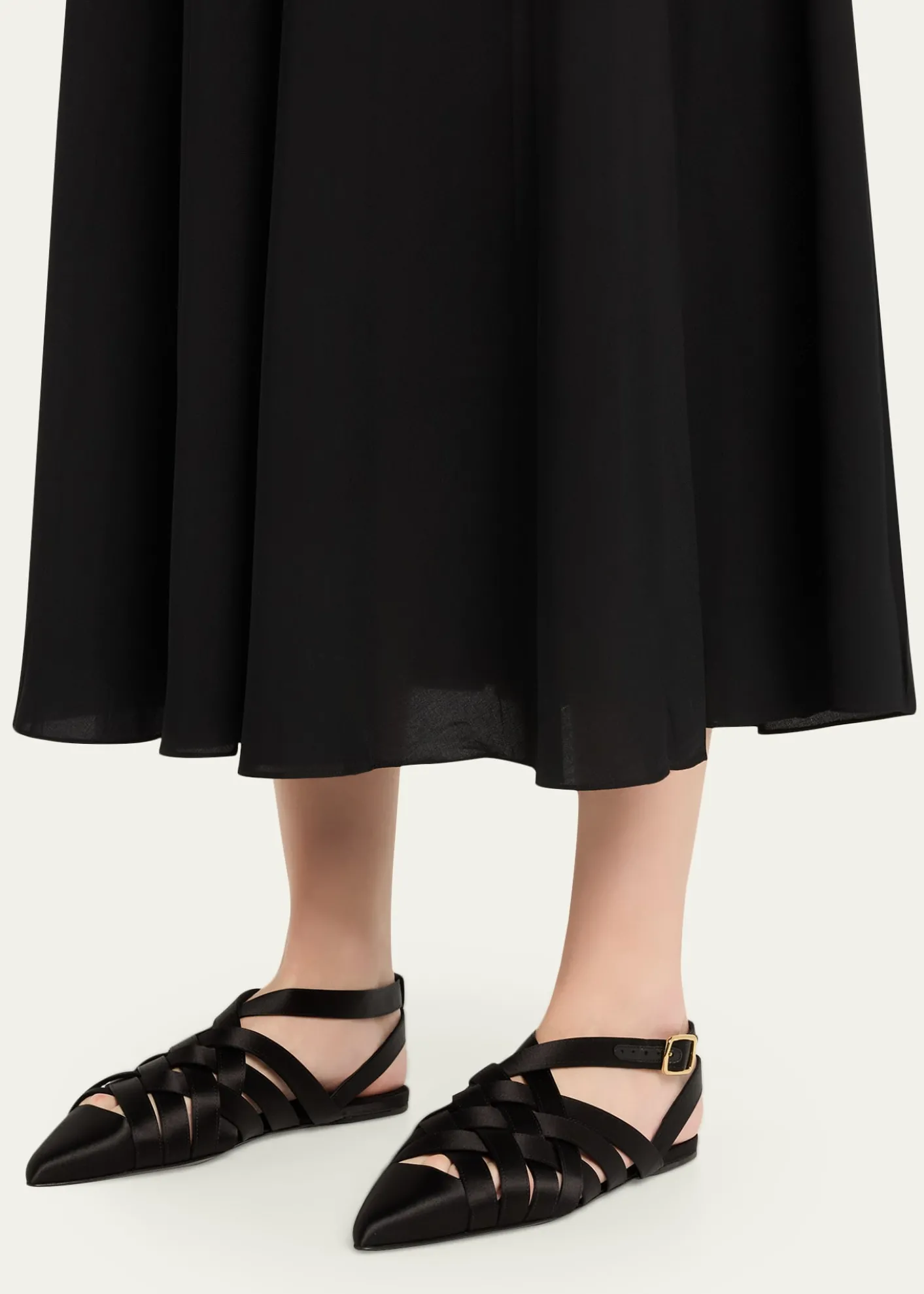Loro PianaSilene Satin Slingback Ballerina Flats
